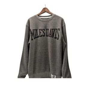 Roots of Flight Miles Davis Classic Sweatshirt Heather Grey Fleece Knit Crewneck